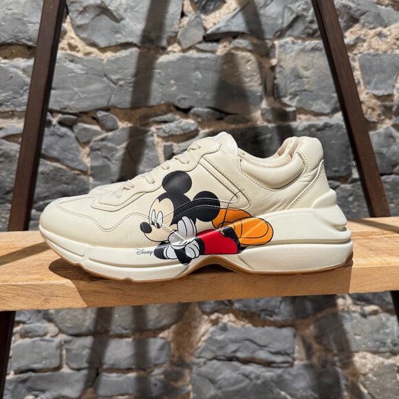 Gucci X Disney Rhyton Ivory Chunky Sneakers - Picture 3 of 16
